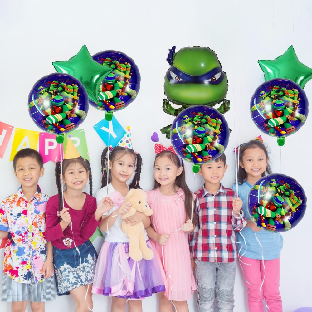 FAMILIO 5pcs Teenage Mutant Balloon Cartoon Foil Balloon Classic Japanese anime Theme Party Supplies Party Decoration Balloon decoration Birthday Party Decoration Set for kids - Image 3