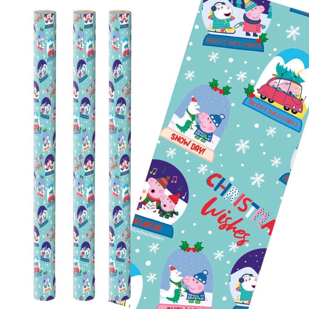 Widdle Gifts Christmas Wrapping Paper 3 x 2M Rolls Gift Wrap - Peppa Pig 3590