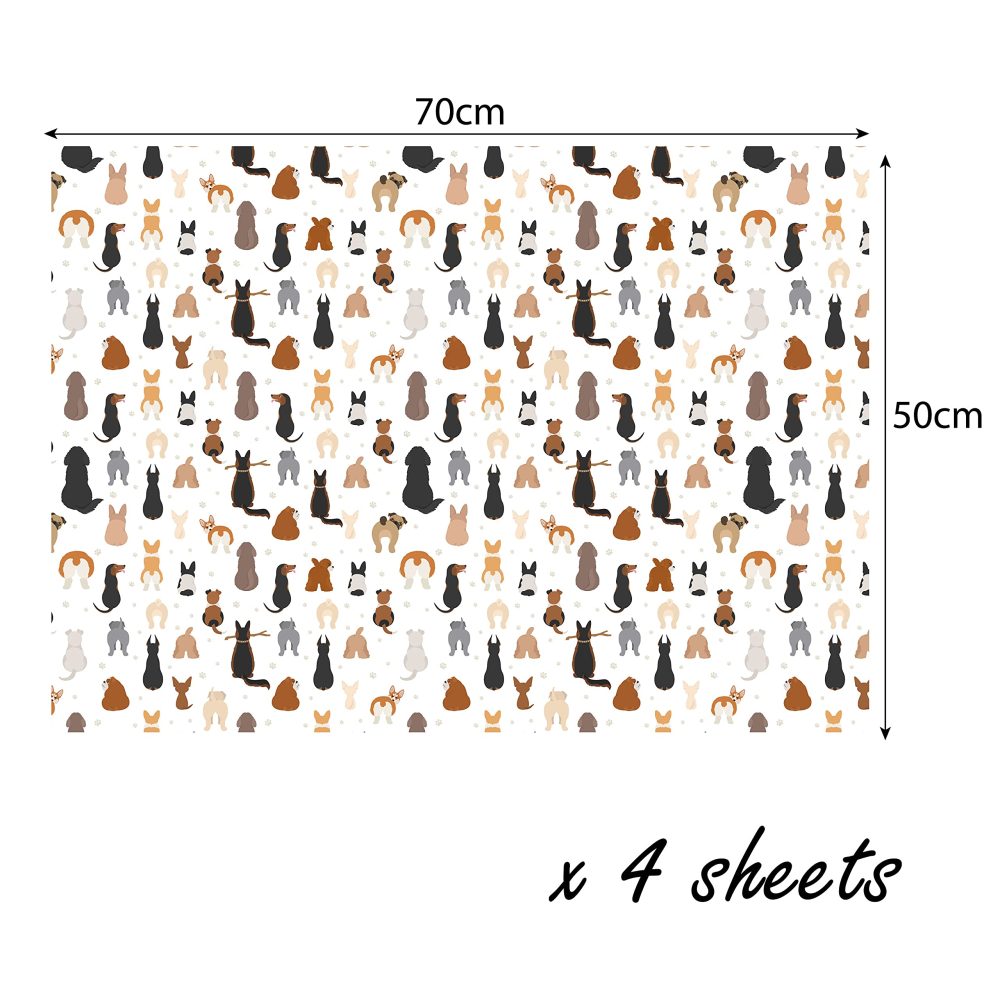 4 x Fun Eco Dog Wrapping Paper Sheets 70cm x 50cm - Premium Recyclable Animal Gift Wrap Designed for Father's Day, Birthday and more. Made in the UK - Image 4