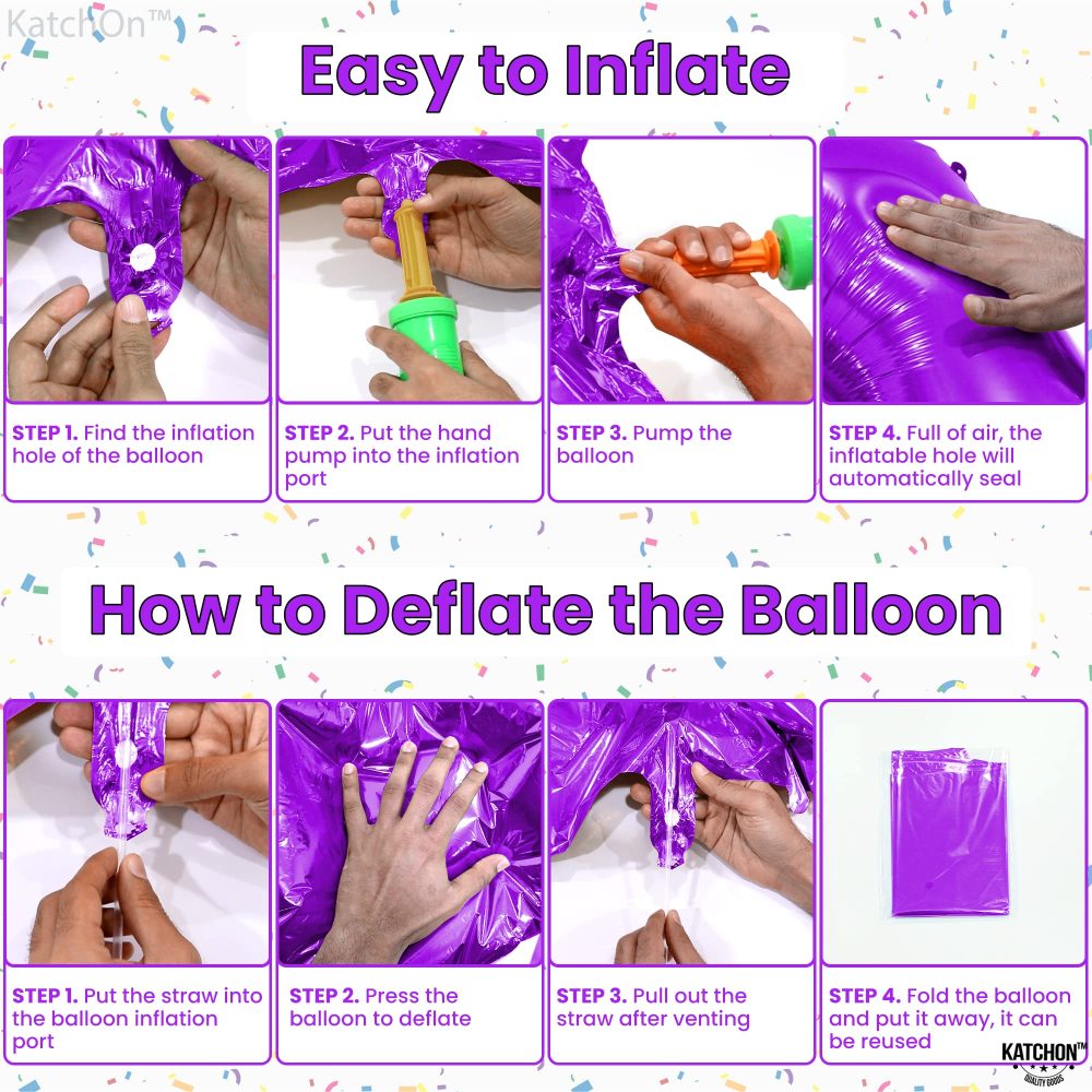 KatchOn, Giant Purple Number 1 Balloons - 40 Inch | 1st Birthday Girl Decoration | Purple 1 Balloon for First Birthday | Winter Onderland 1st Birthday Decorations | Purple 1st Birthday Decorations - Image 6