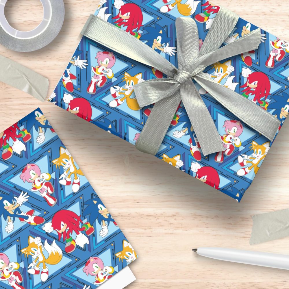 Sonic The Hedgehog 4 Metres Wrapping Paper, Gift Wrap Roll 4metres x 70cm Opened. Sonic The Hedgehog Officially Licensed Product, Responsibly Sourced, FSC Multi-Colour - Image 6