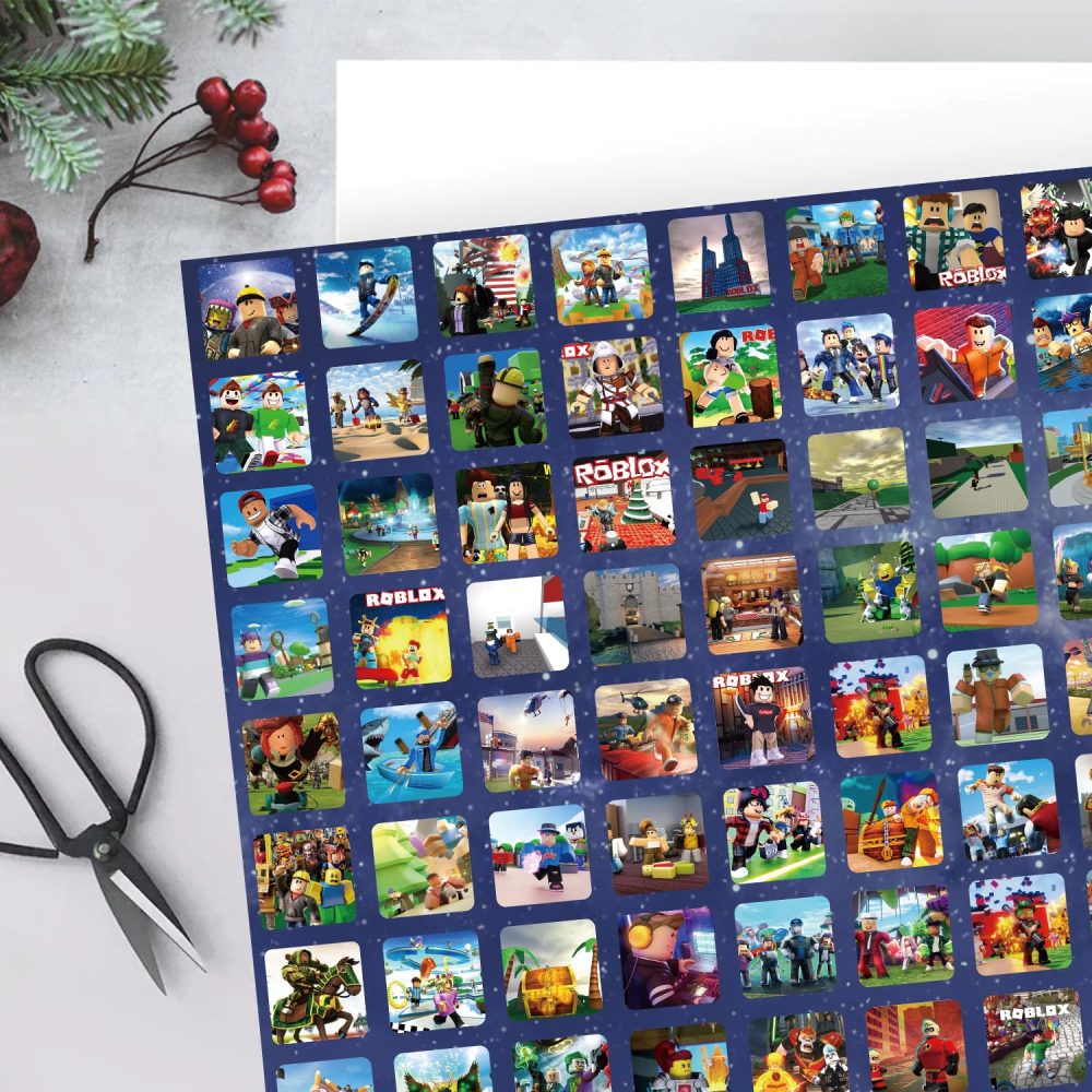 PADIEOE Pack of 5 Roblox Gift Wrapping Paper 51x75cm Kraft Paper Durable Roblox Gift Wrap Pack for Kids Birthday, Party Storage Festive Decoration (Photo Album) - Image 4