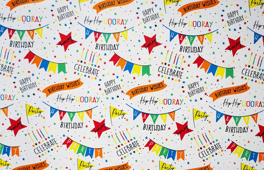 Pack of 4 x 3M Happy Birthday Gift Wrapping Paper roll - Perfect for Birthday, Festival, Party or Wedding Gift and Festive Decoration - Image 3