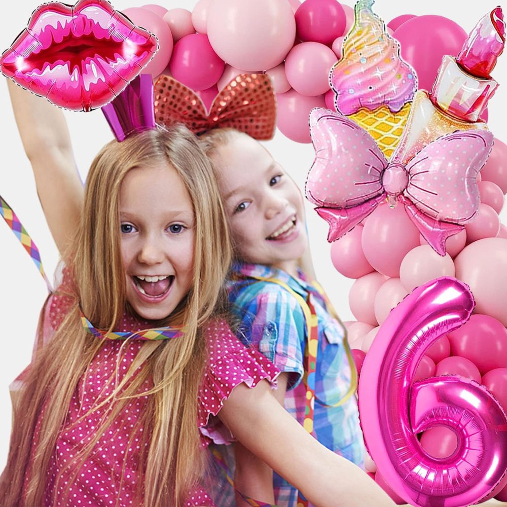 QY ManCang Hot Pink Number 6 Balloon Arch Kit (1 piece, Female) - Image 6
