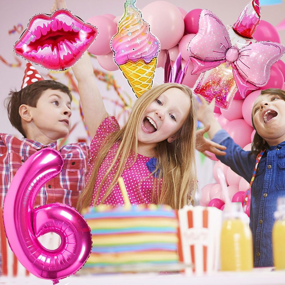 QY ManCang Hot Pink Number 6 Balloon Arch Kit (1 piece, Female) - Image 5