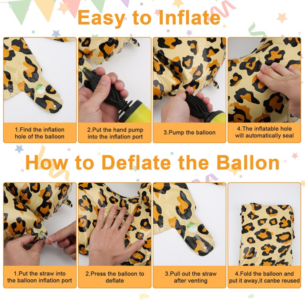 Number Balloons for Birthday Party, 32 Inch Gold Leopard Balloons Large Cheetah Balloons Jungle Theme Leopard Print Number Balloons Animal Theme Party Decorations (9) - Image 4