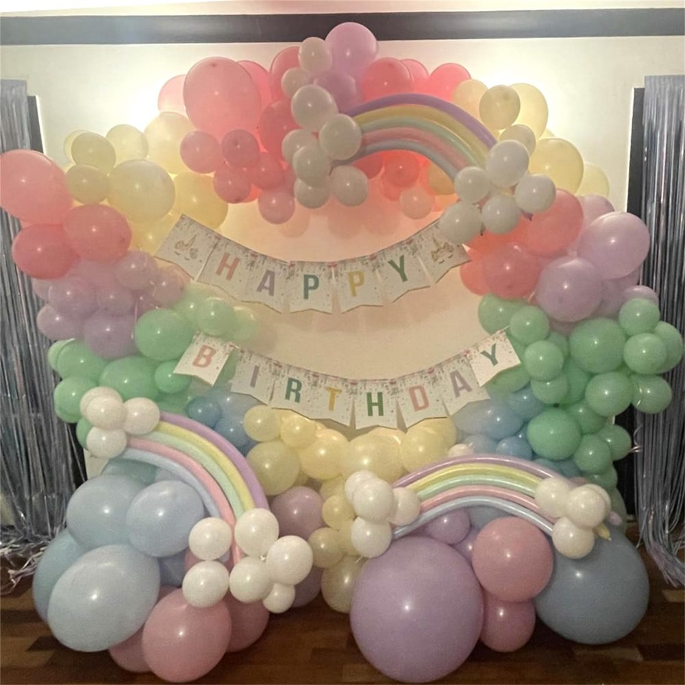165 PCS Pastel Balloon Arch Kit, Rainbow Unicorn Party Balloon Garland Kit, Colorful Candy Macaron Balloons Differents Sizes 18/12/10/5 Inches for Baby Shower Wedding Girl Birthday Party Decoration - Image 6