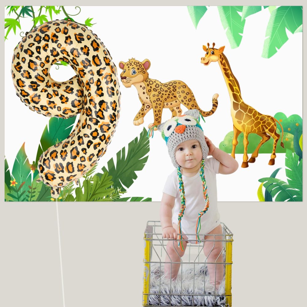 Number Balloons for Birthday Party, 32 Inch Gold Leopard Balloons Large Cheetah Balloons Jungle Theme Leopard Print Number Balloons Animal Theme Party Decorations (9) - Image 6