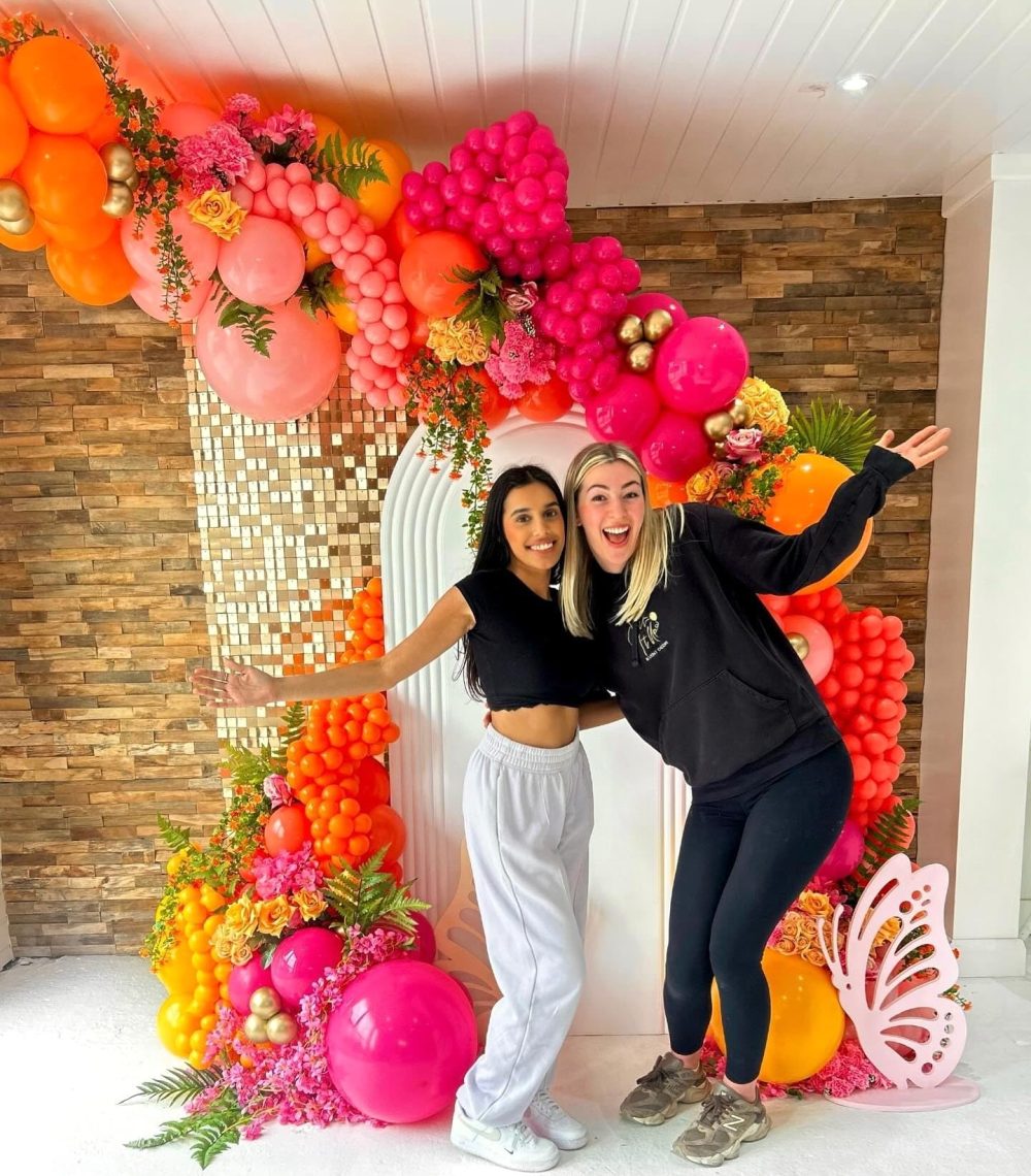 Pink and Orange Balloons Arch Kit, 122 Pcs Hot Pink Orange with Metallic Gold Latex Balloon Garland, Pastel Pink Orange Gold Balloon for Birthday Summer Tropical Wedding Groovy Theme Party Decorations - Image 3