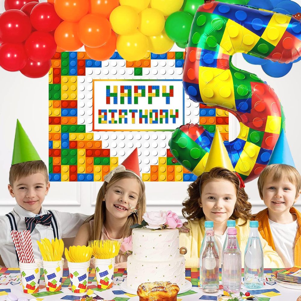 CHANGZHONG 32 Inch Building Block Number 1 Balloons 1 Years Old Balloons Large Big Helium Foil Mylar Balloon for Birthday Party Decoration Supplies - Image 3