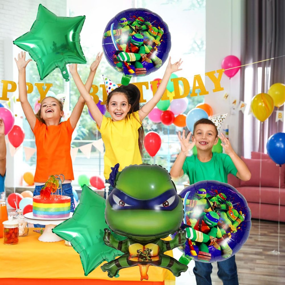 FAMILIO 5pcs Teenage Mutant Balloon Cartoon Foil Balloon Classic Japanese anime Theme Party Supplies Party Decoration Balloon decoration Birthday Party Decoration Set for kids - Image 4
