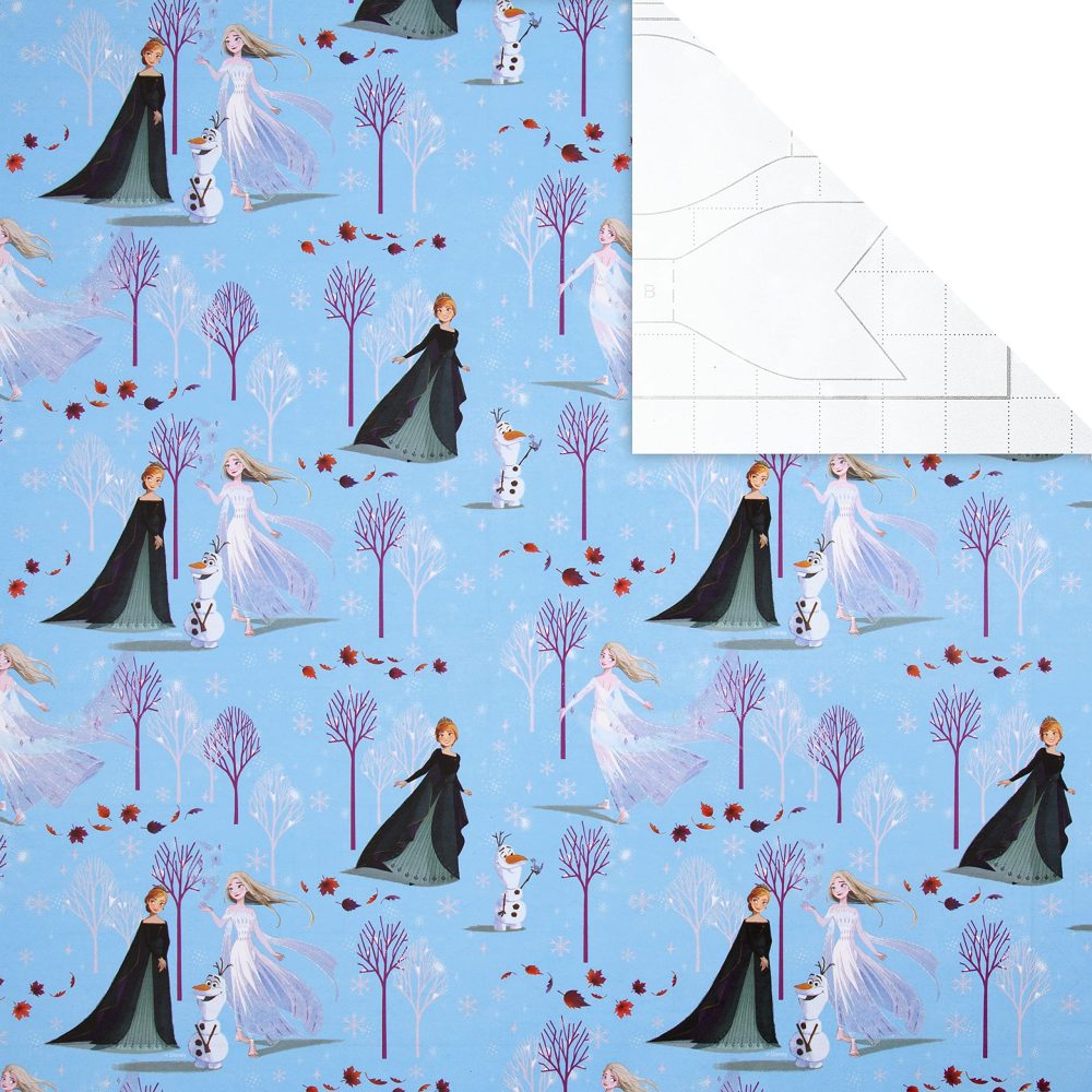 Hallmark Christmas Wrapping Paper, Pack of 3 Disney Princess Gift Wrap, 4M Each, 2 Designs, Frozen, Elsa, Anna, Jasmine, Belle, Snow White, Tiana & Rapunzel - Image 5