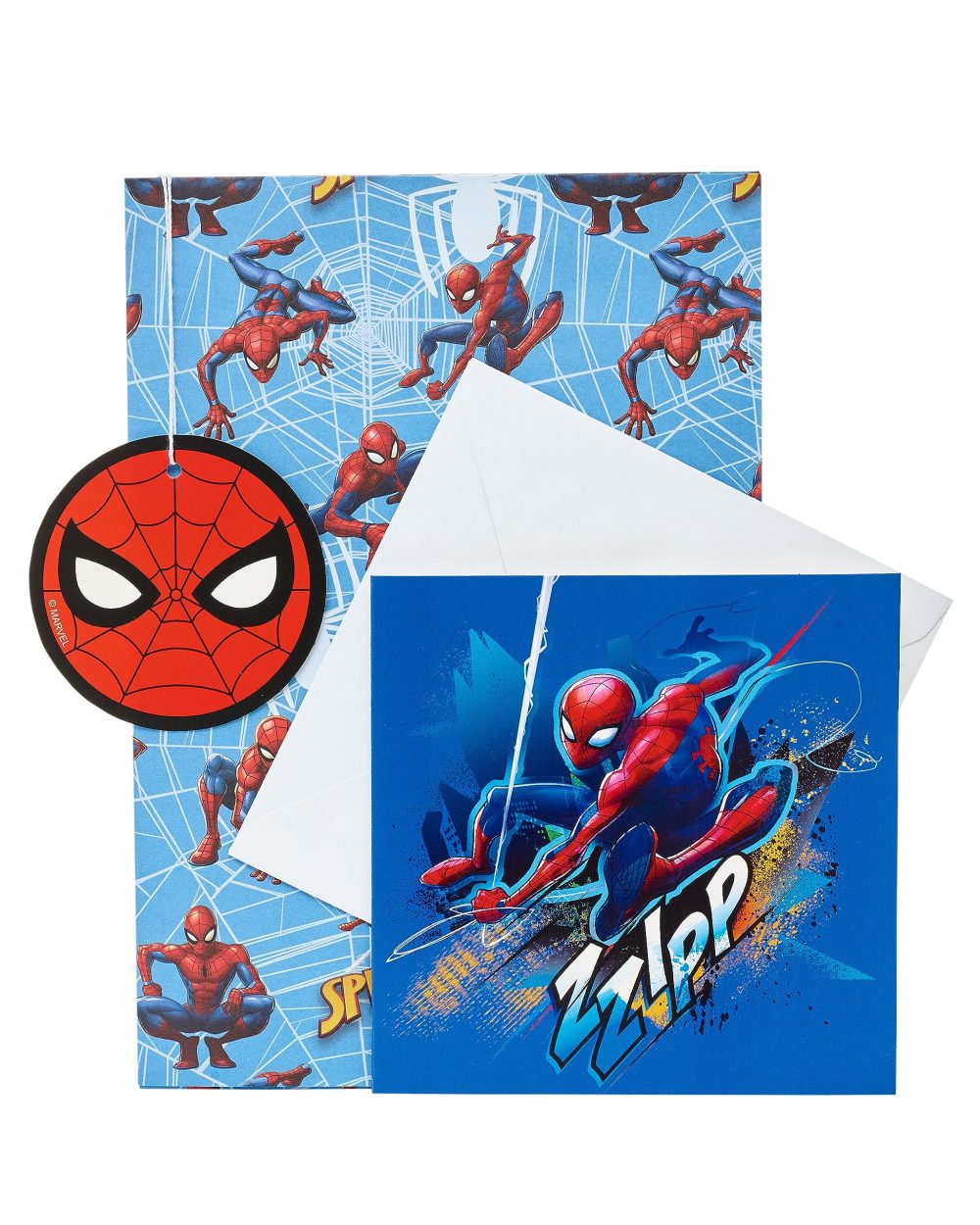 UK Greetings Marvel Gift Wrap, Card and Tag Multipack for Him/Boy - Spider-Man Design