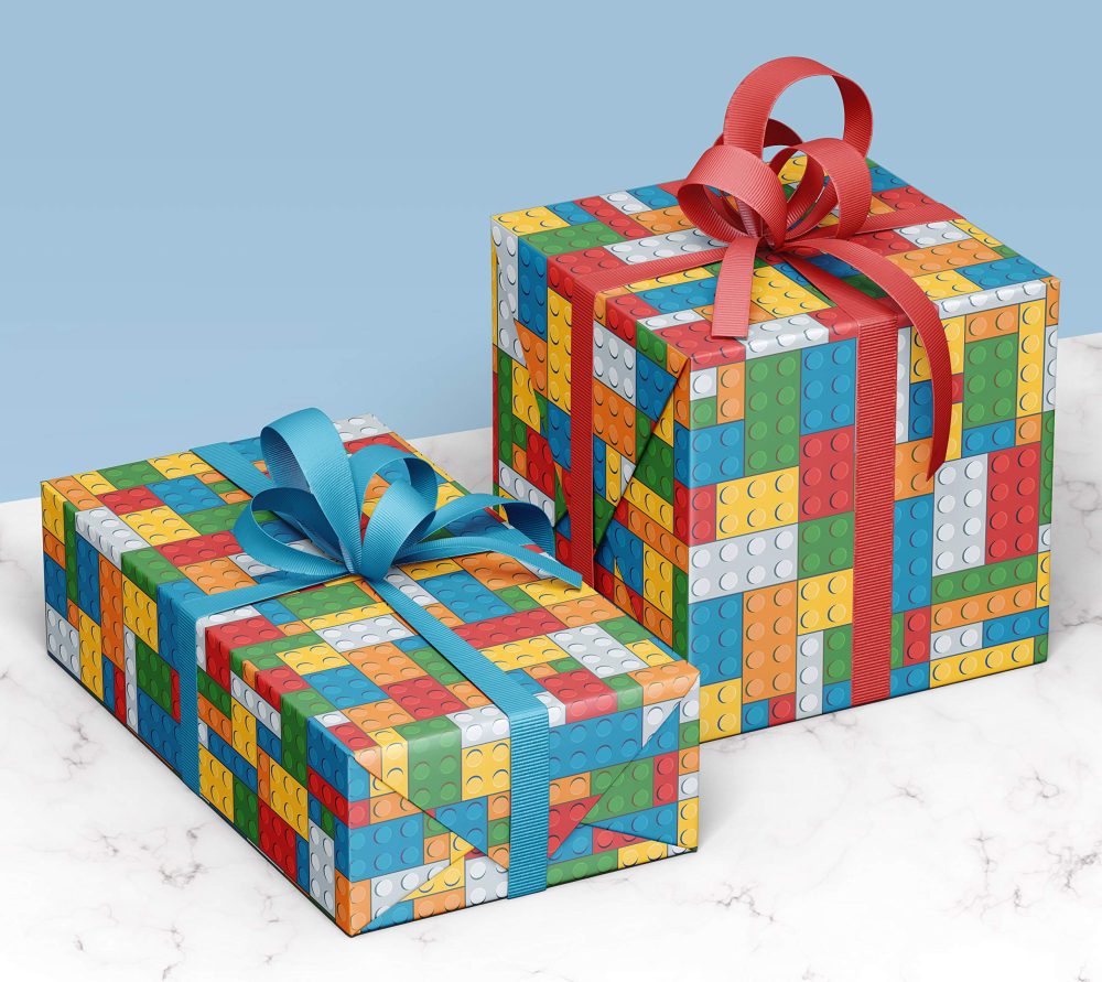 4 x Building Blocks Recyclable Wrapping Paper for Boys and Girls - Premium Gift Wrap Sheets for Kids Birthday, Father's Day and more. 70cm x 50cm each.sheet. - Image 6