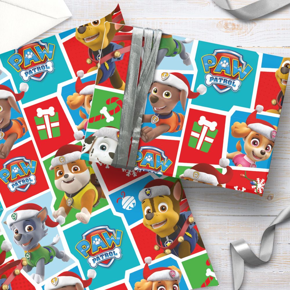 Paw Patrol Christmas Wrapping Paper, 4 Sheet Tag for Gift Wrap, 4 Sheets of Wrapping Paper - Image 4