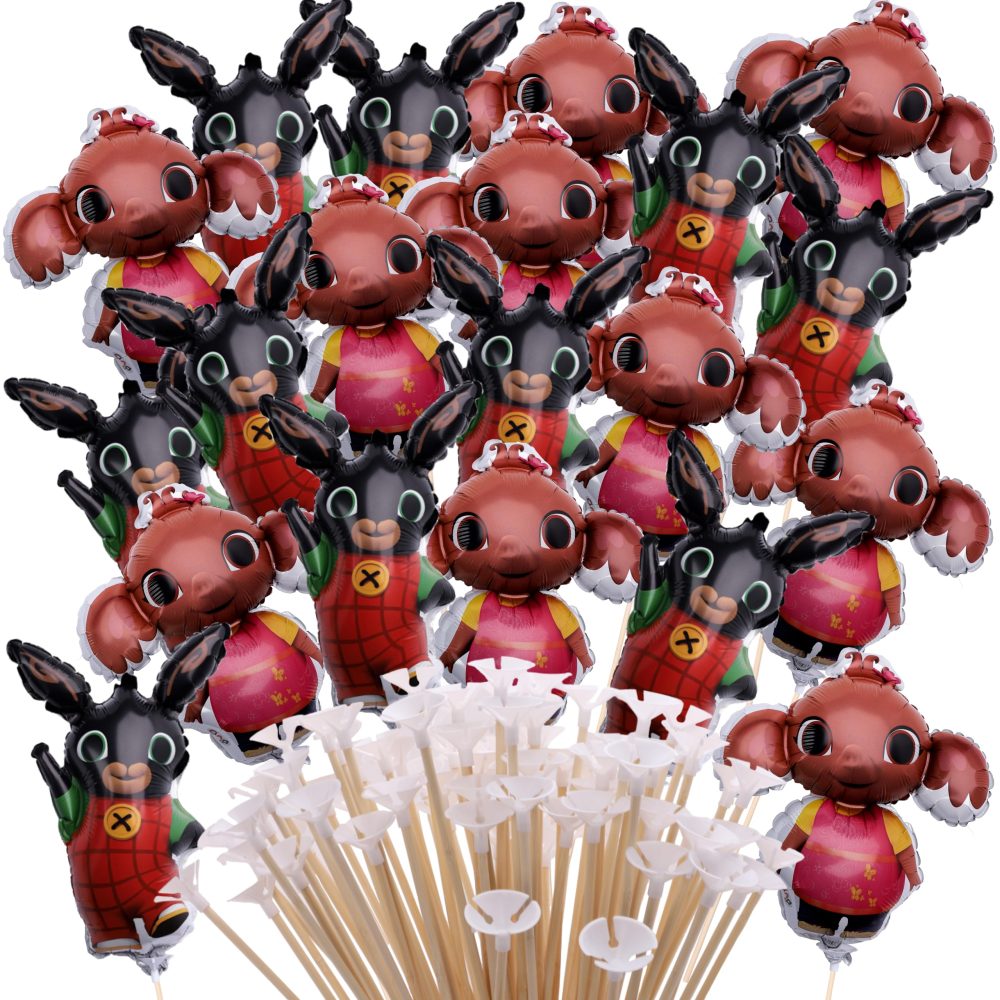 Toyland® Pack Of 20 - Bing & Sula Mini Character Balloons - Sticks And Cups Included - Birthday Party Decorations