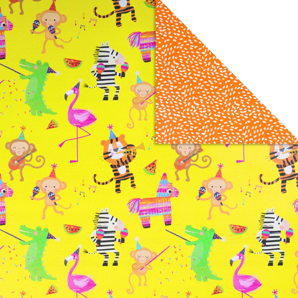 Multi-Occasion Reversible Kids' Wrapping Paper from Hallmark - 'Party Animals' - 2m Roll (Birthday, Congratulations, Well Done) - Image 5