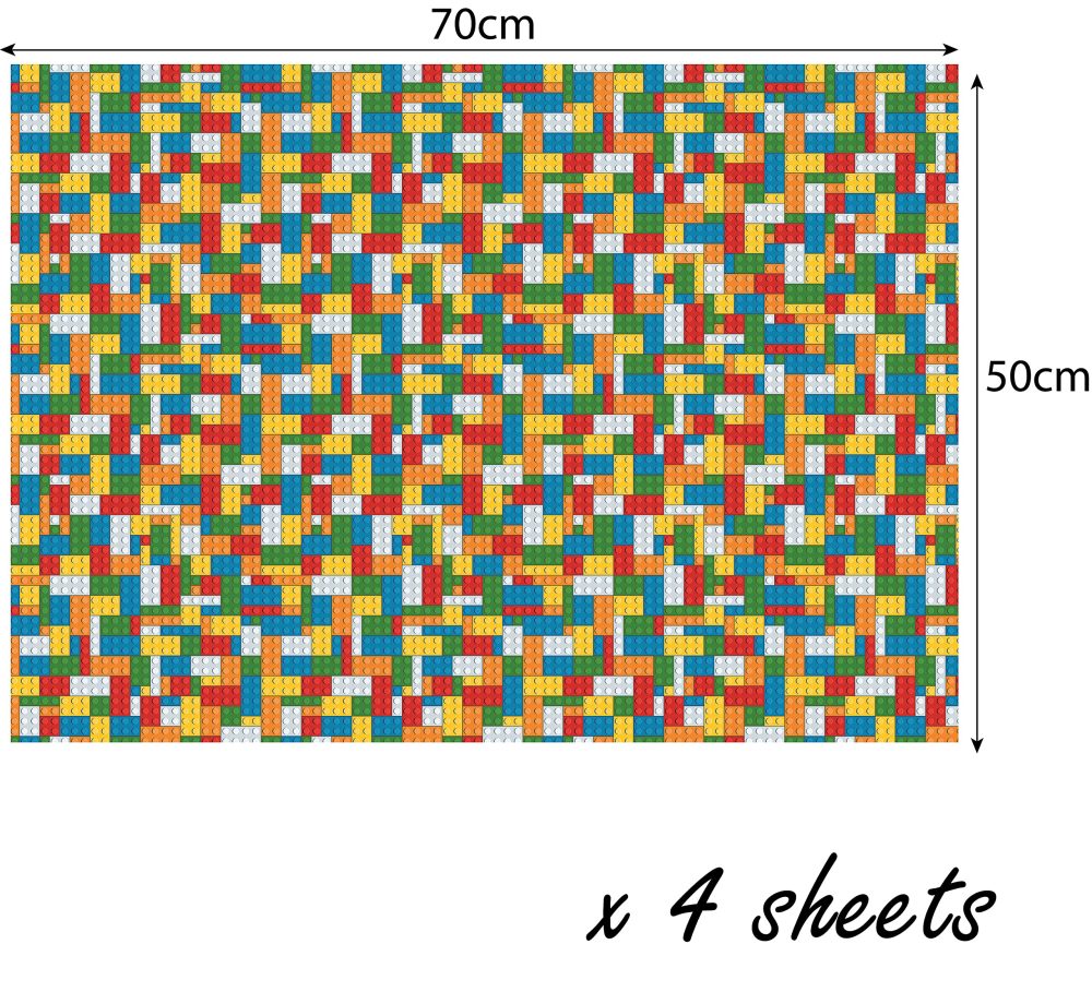 4 x Building Blocks Recyclable Wrapping Paper for Boys and Girls - Premium Gift Wrap Sheets for Kids Birthday, Father's Day and more. 70cm x 50cm each.sheet. - Image 4