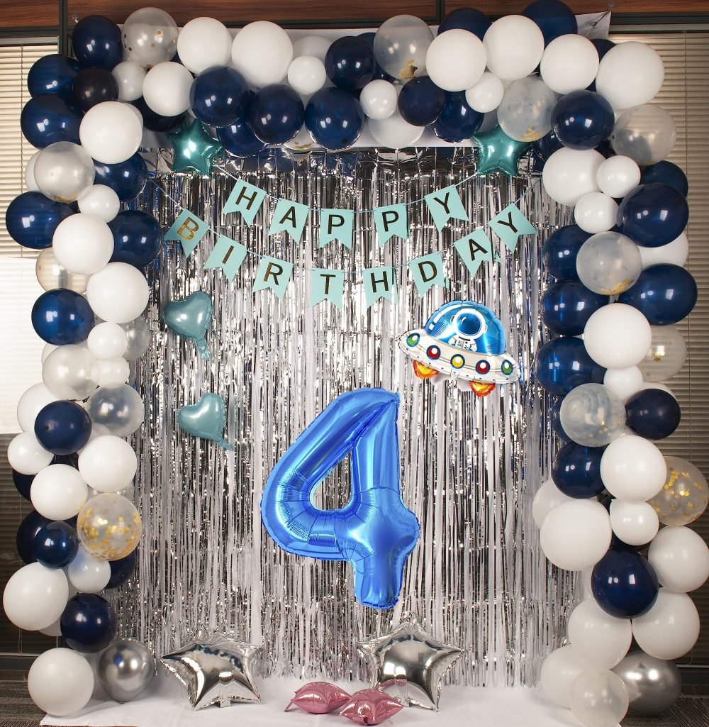 40" Number Balloons,Helium Number 4 Balloons Birthday,Self Inflating Number Balloons,Foil Balloon for Birthday Party,New Year Decoration,Anniversary Decoration,Company Celebration (Blue #4) - Image 3