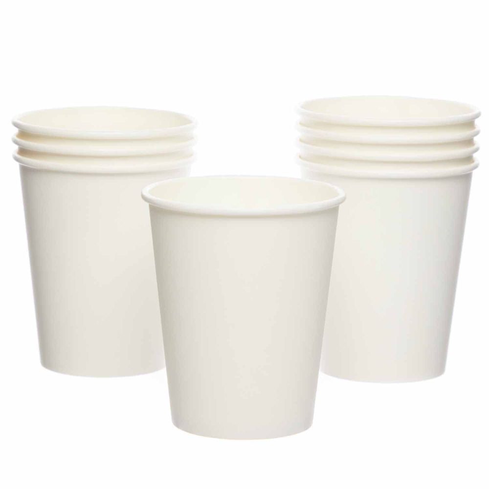 Amscan 9915403-217-66 - White Eco-Friendly Recyclable Paper Party Cups - 8 Pack - Image 4