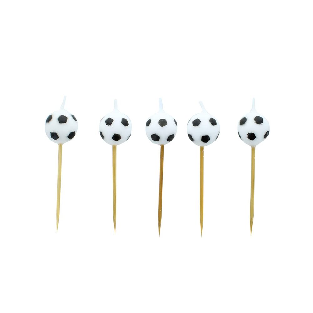Baked With Love Football Cake Candles, Cupcake Decorations, Cupcake Candles - Pack of 5 Candles - Image 4