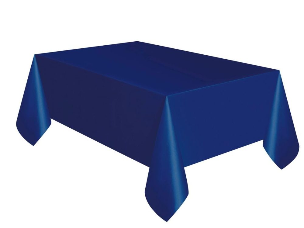 Solid True Navy Blue Rectangular Plastic Table Cover (137cm x 274cm) 1 Count - Elegant & Durable Tablecloth for Parties, Events, and Home Use