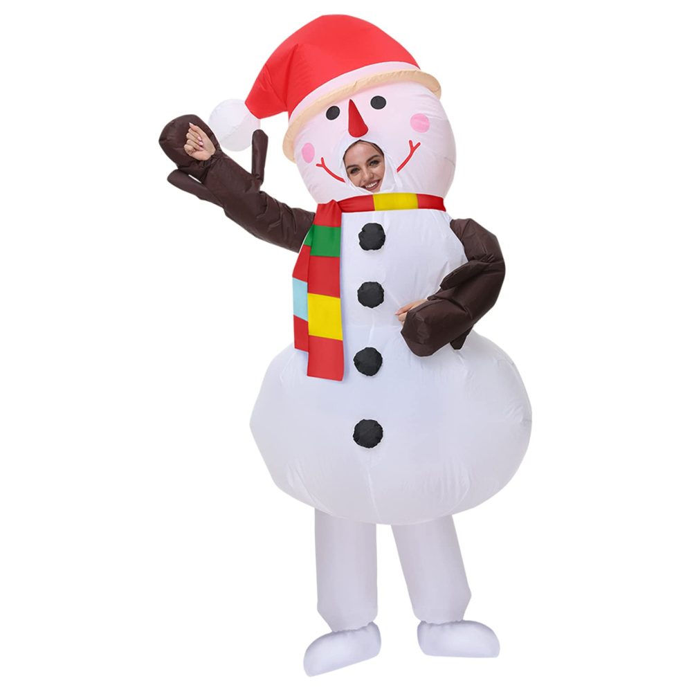 Arokibui Inflatable Snowman Costume Blow up Costume for Cosplay Party Christmas Halloween Costume Christmas Costume Christmas Decoration - Image 6