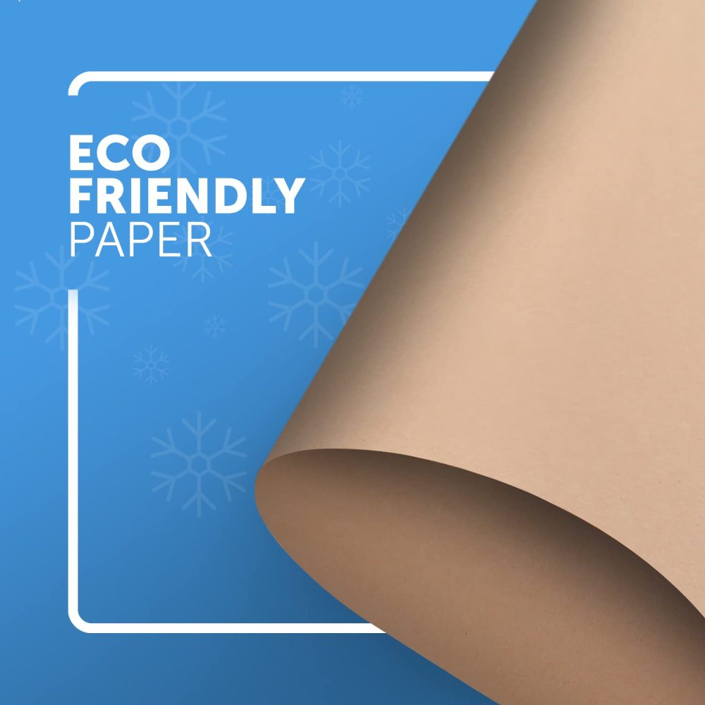 KEPLIN Heavy Duty Brown Kraft Wrapping Paper Roll 90gsm (450mm x 25m) - Image 3