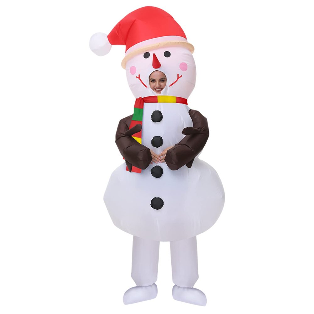 Arokibui Inflatable Snowman Costume Blow up Costume for Cosplay Party Christmas Halloween Costume Christmas Costume Christmas Decoration - Image 4