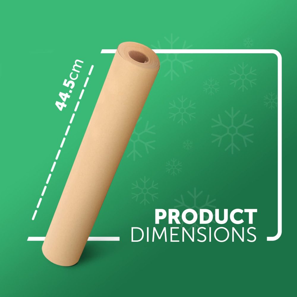 KEPLIN Heavy Duty Brown Kraft Wrapping Paper Roll 90gsm (450mm x 25m) - Image 6