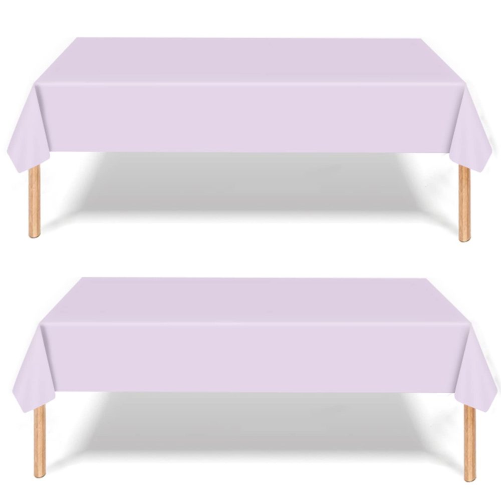 2Pcs Light Purple Party Tablecloth Decorations for Birthday,Disposable Party Table Cloth Party Table Covers,Dining Tablecover for Indoor or Outdoor Kid Wedding Birthday Picnic Party Decorations