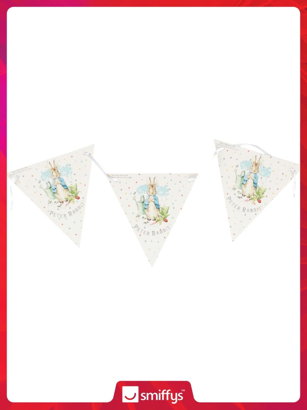 Smiffys Peter Rabbit Classic Tableware Party Bunting (3m), Classic WaterColour Design with 20 Flags, Official License Partyware for Themed Birthday Events & Celebrations, Perfect for Decorating - Image 4