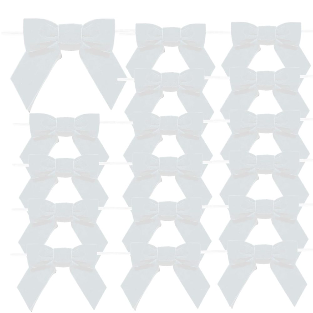 16Pcs Christmas Velvet Bows, 4.3" Vintage Velvet Ribbon Bows for Christmas Tree Garland Wreath Gift Wrapping DIY Crafts Wedding Decor (White)