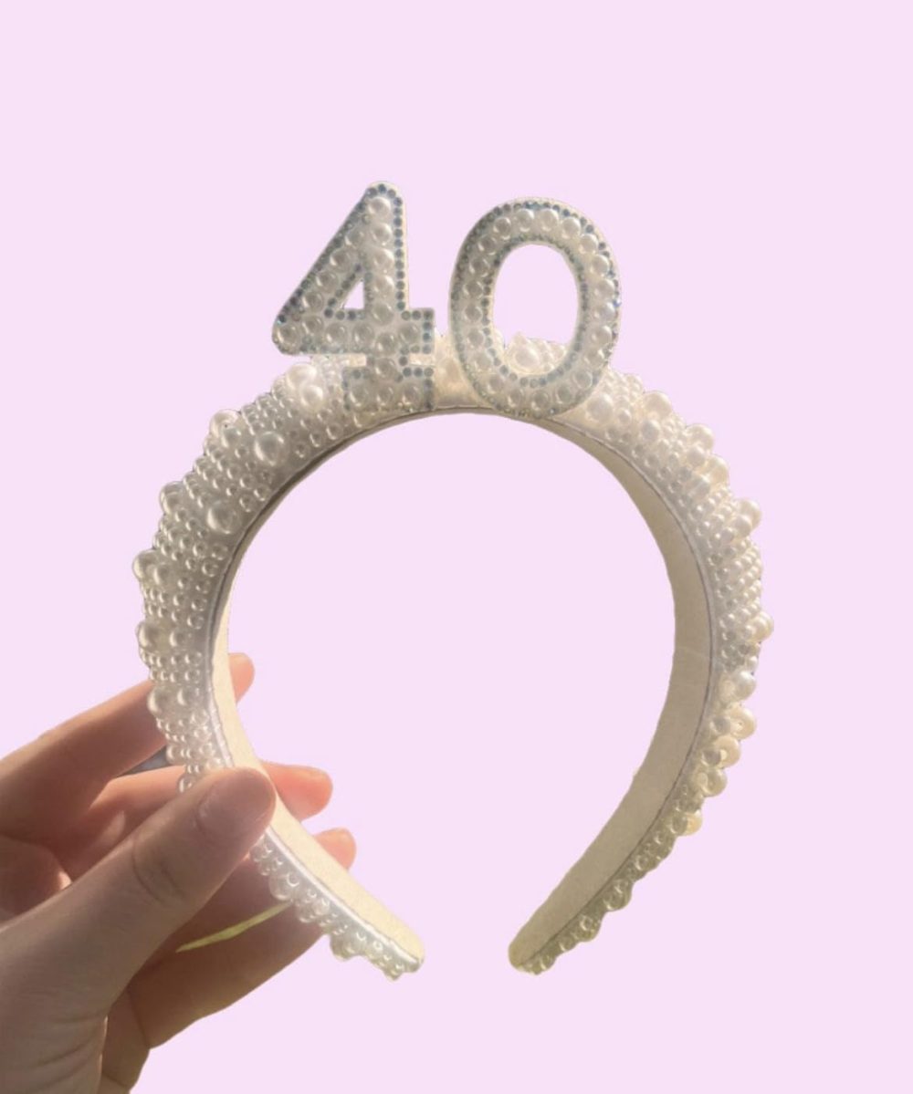 Generic 40th PEARL BIRTHDAY HEADBAND- Birthday Headpiece Its My 30th Birthday Tiara Crown Girl Women Rhinestone Birthday Headband Birthday Party Supplies - Image 3