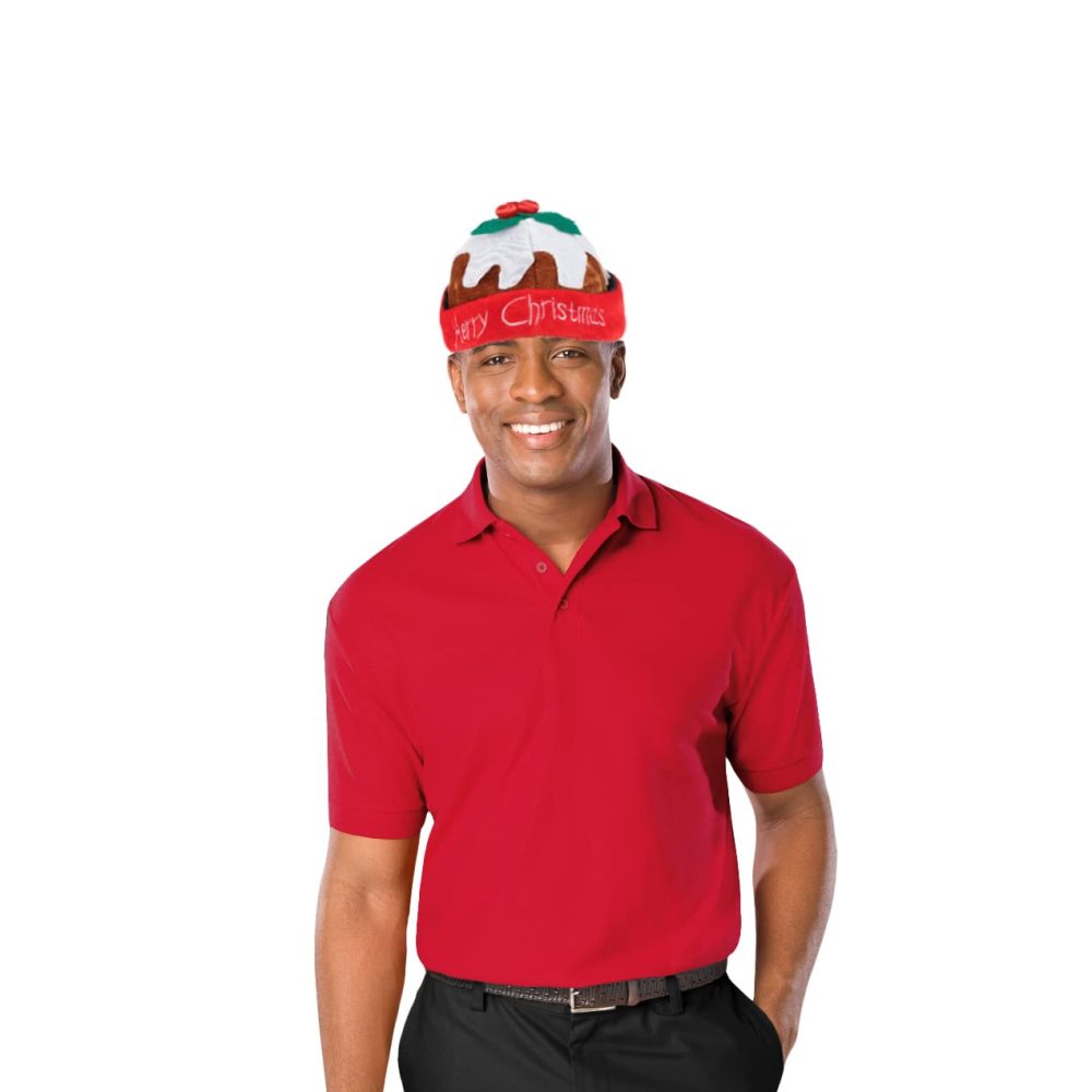 Deluxe Novelty Christmas Pudding Hat - Beanie Hat with Holly Berries - Warm Fleece Hat with Rolled Brim - Fancy Dress/Xmas Party Hats for Adults and Teens - Image 3