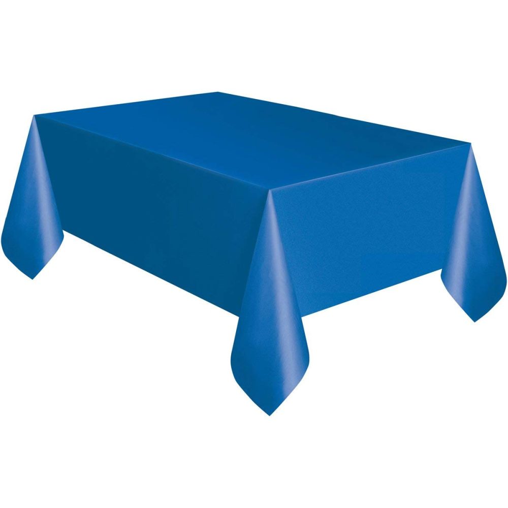 Solid Royal Blue Rectangular Plastic Table Cover (137cm x 274cm) 1 Count - Elegant & Durable Tablecloth for Parties, Events, and Home Use