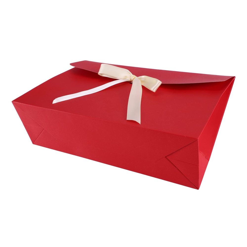 10Pcs Large Envelope Gift Box Present Bag, Cardboard Gift Box 29 * 20 * 9 cm with Lid & Satin Decorative Ribbon, Textured Christmas Birthday Present Boxes for Dress, Shirt, Scarf, Book, Accessories - Image 9