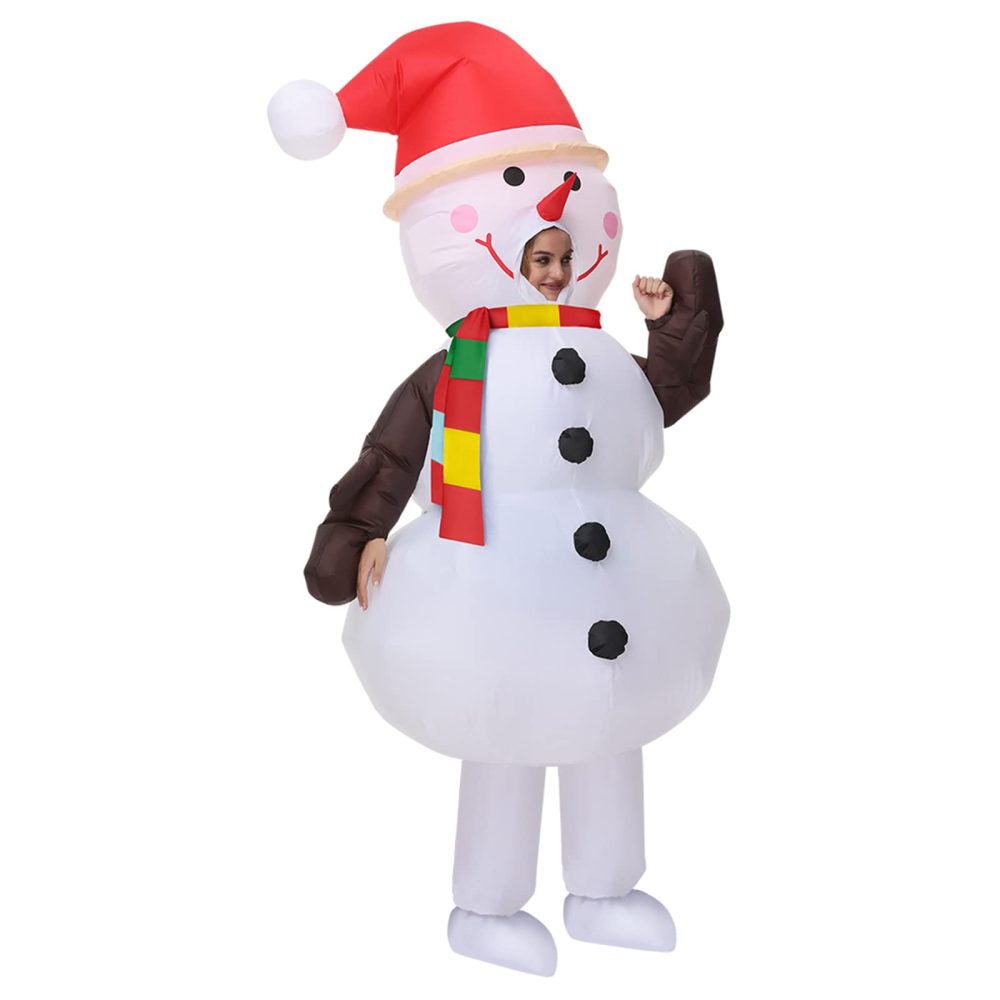 Arokibui Inflatable Snowman Costume Blow up Costume for Cosplay Party Christmas Halloween Costume Christmas Costume Christmas Decoration - Image 3
