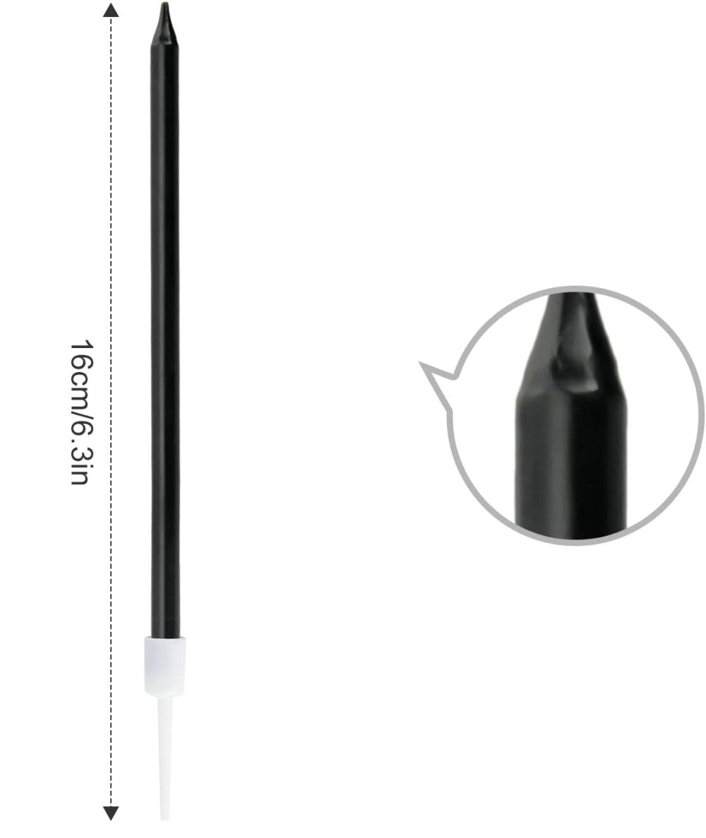 PARTY GO 24-Count Black Long Thin Metallic Birthday Candles, Cake Candles, Birthday Parties, Wedding Decorations, Party Candles - Image 6