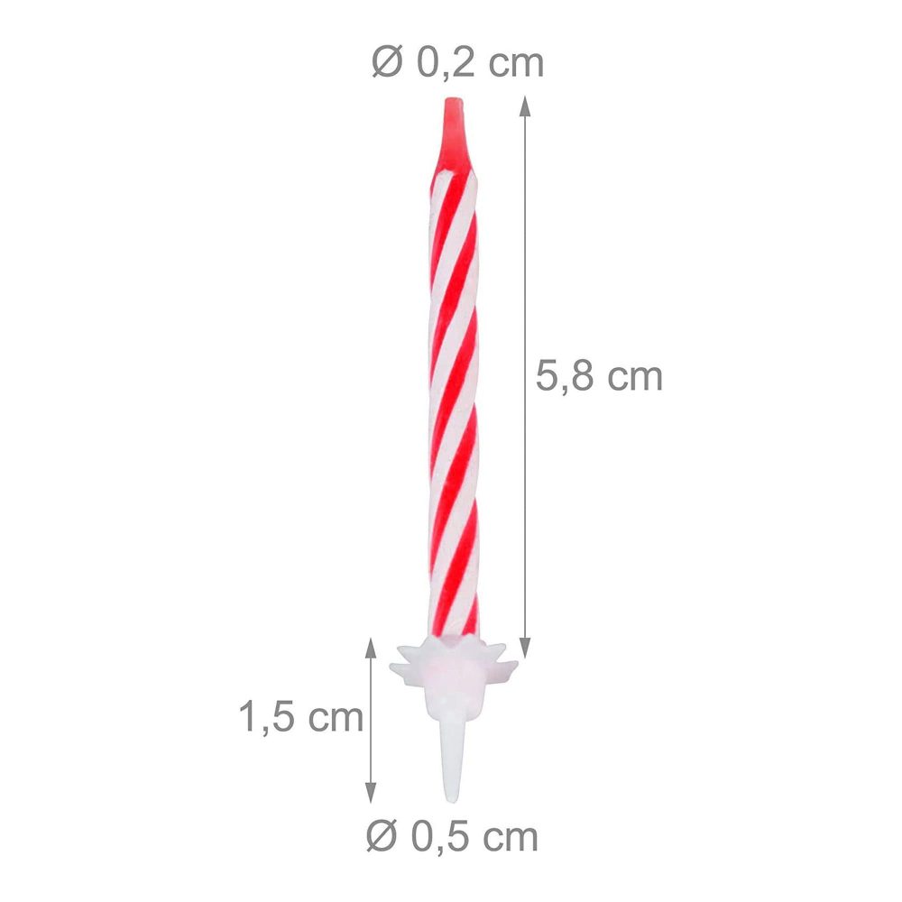 50 Decorative Birthday Cake Celebration Candles Set with Easy to Use Holders, Angel Flames, Assorted Striped Spiral Multi Coloured Birthday Party Candles - Image 9