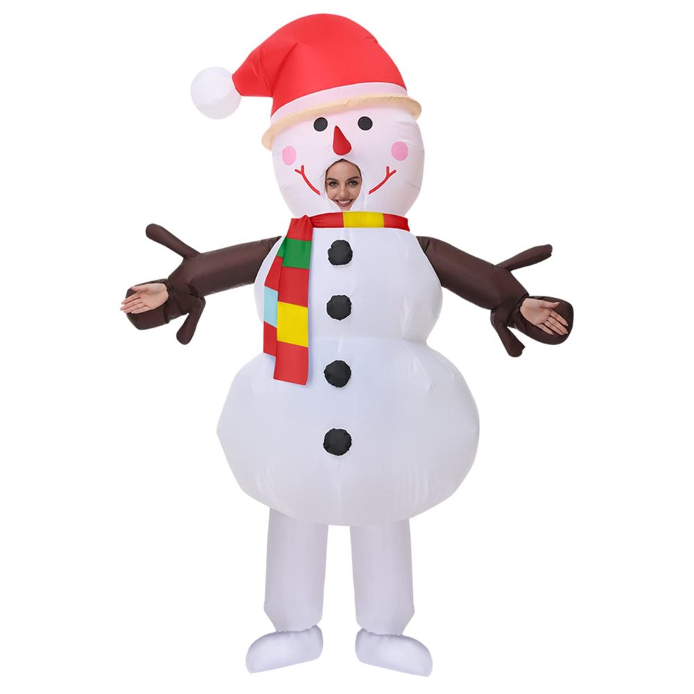 Arokibui Inflatable Snowman Costume Blow up Costume for Cosplay Party Christmas Halloween Costume Christmas Costume Christmas Decoration - Image 5