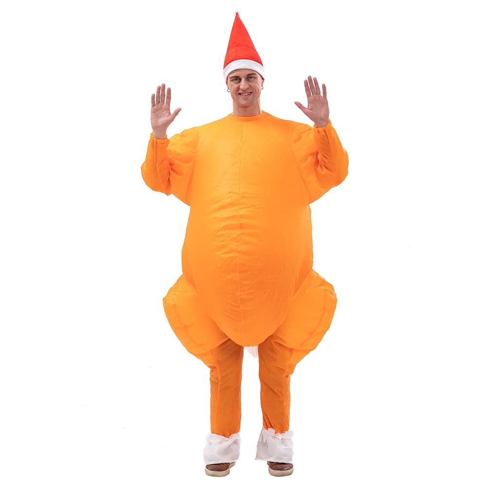 Arokibui Inflatable Turkey Costume Blow up Costume Chicken Costume Halloween Costume Thanksgiving Costume Festival Costume Cosplay Party Christmas Costume