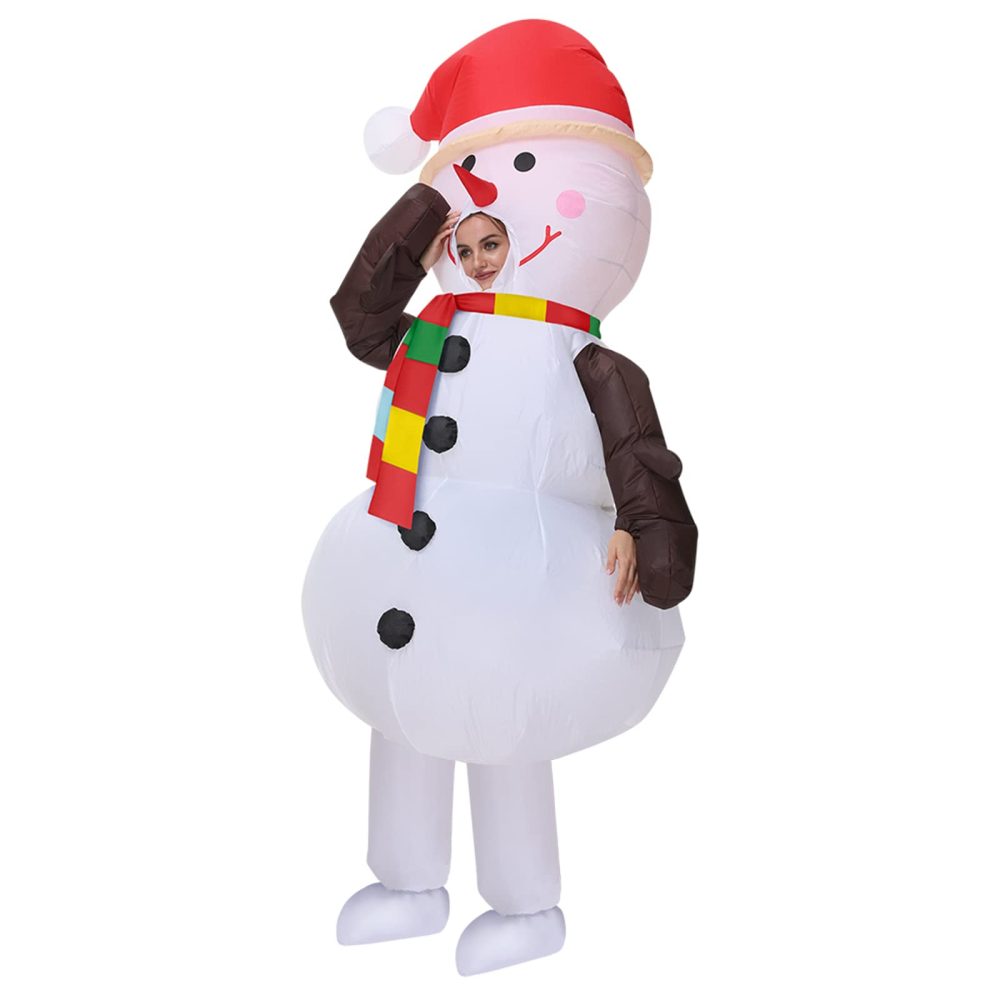 Arokibui Inflatable Snowman Costume Blow up Costume for Cosplay Party Christmas Halloween Costume Christmas Costume Christmas Decoration - Image 2