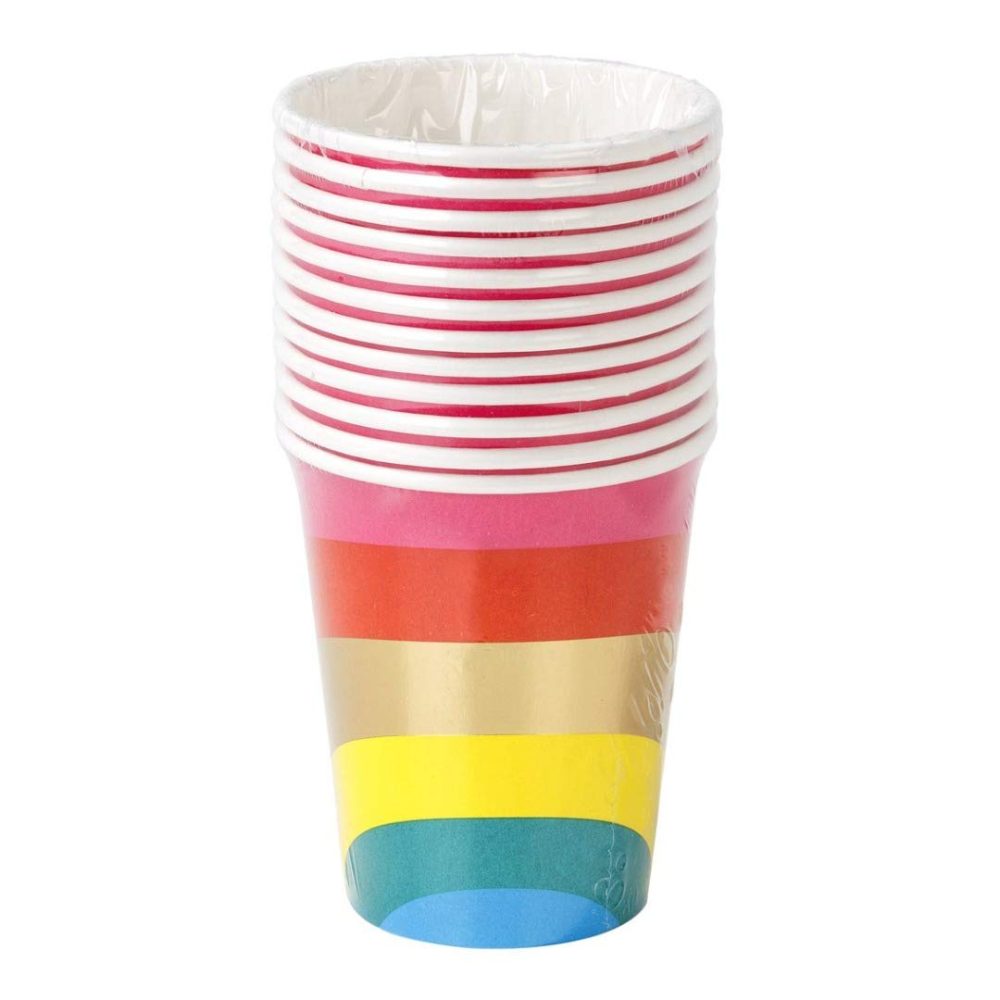 Talking Tables Pack of 8 Rainbow Paper Party Cups Birthday Partyware for Kids or Adults | Recyclable & Disposable Tableware | Volume: 250ml (9oz), Rbcups - Image 4