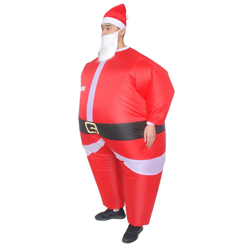 Arokibui Red Inflatable Santa Claus Costume Blow up Santa Costume Cosplay Party Halloween Costume Christmas Suit Xmas Costume Christmas Costume - Image 2