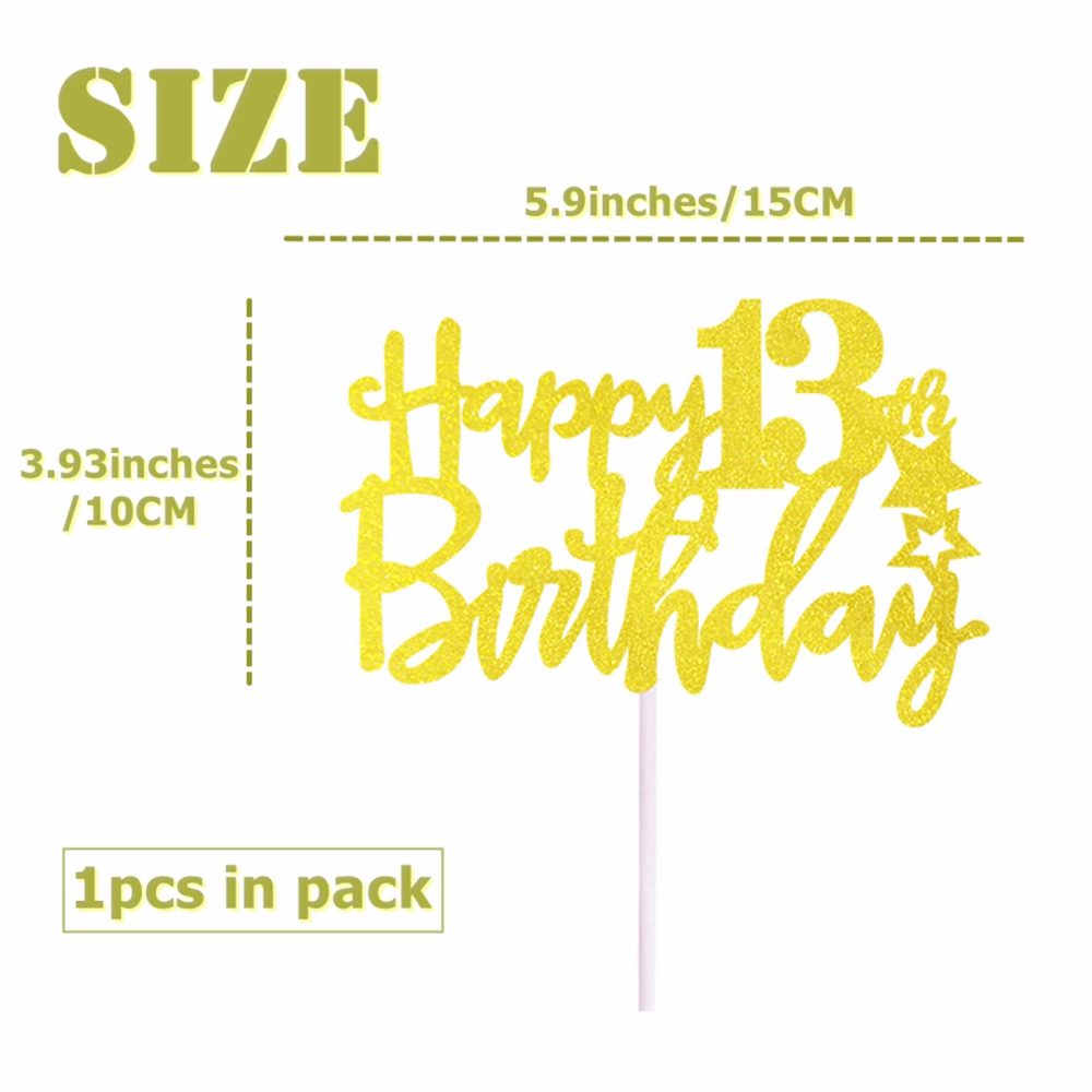 Happy 80th Birthday Cake Topper in Glitter Card,Happy Birthday Cupcake Toppers Gold 80th Birthday Party Decor,Glitter Cake Decoration for Birthday Anniversary Party Decorations(80th, Gold) - Image 5