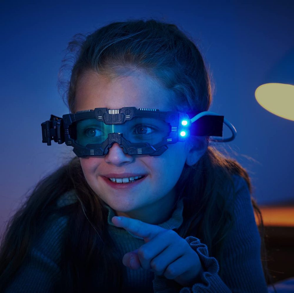 Science MAD! Night Vision Goggles For Kids - For Fun Night Missions - Lightweight, Flip Out Scope, 2x Magnification, Twin LED Beams, Blue Lenses, 6+ Years, ‎20 x 10 x 5.5 cm (SM55) , Black - Image 3
