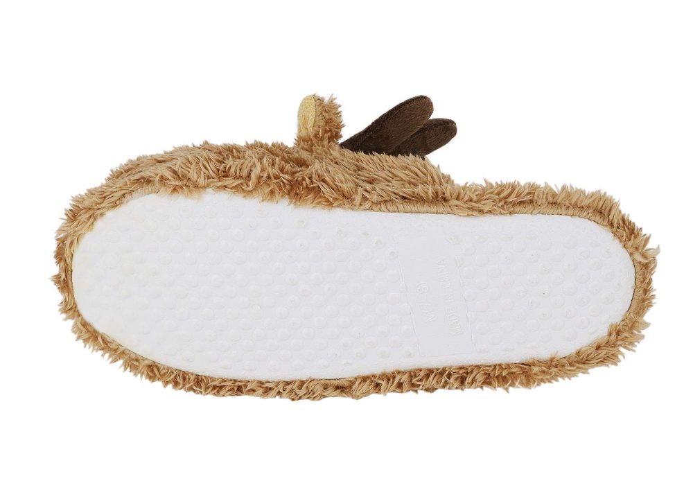 Moonlove Lovely Cartoon Reindeer Shape Plush Velvet Slipper Super Warm Soft Mules Non-Slip Bedroom Indoor House Winter Cute Slipper for Women Ladies - Image 3