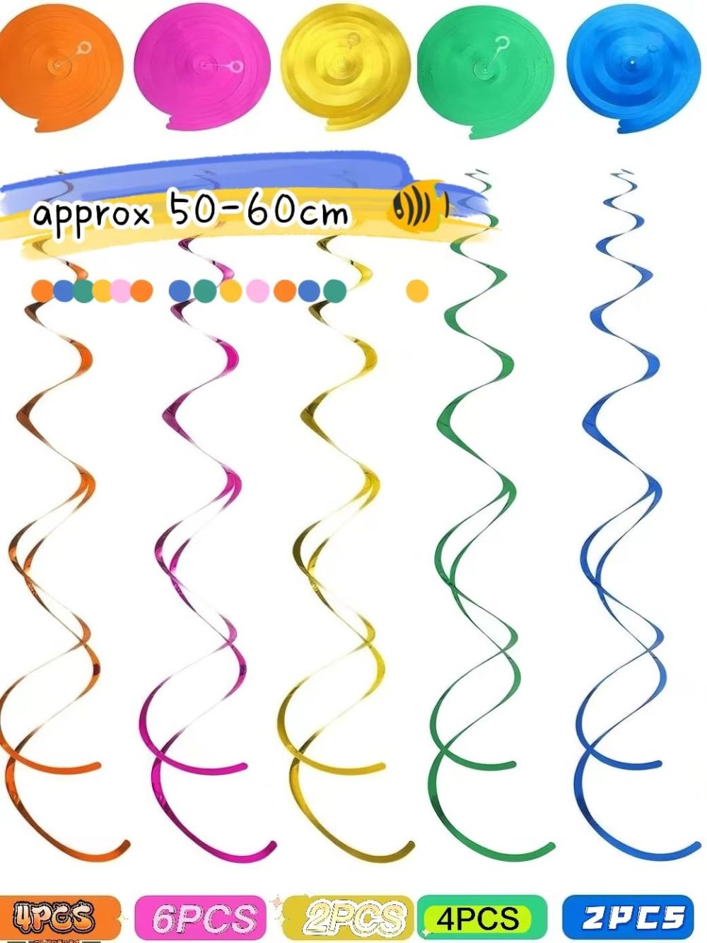 Under The Sea Party Decorations 36PCS Kids Party Hanging Decorations Beach Themed Party Decor Room Ceiling Fish Hanging Swirls Streamers Marine Animals Party Kids Birthday Baby Shower Party Decor - Image 2