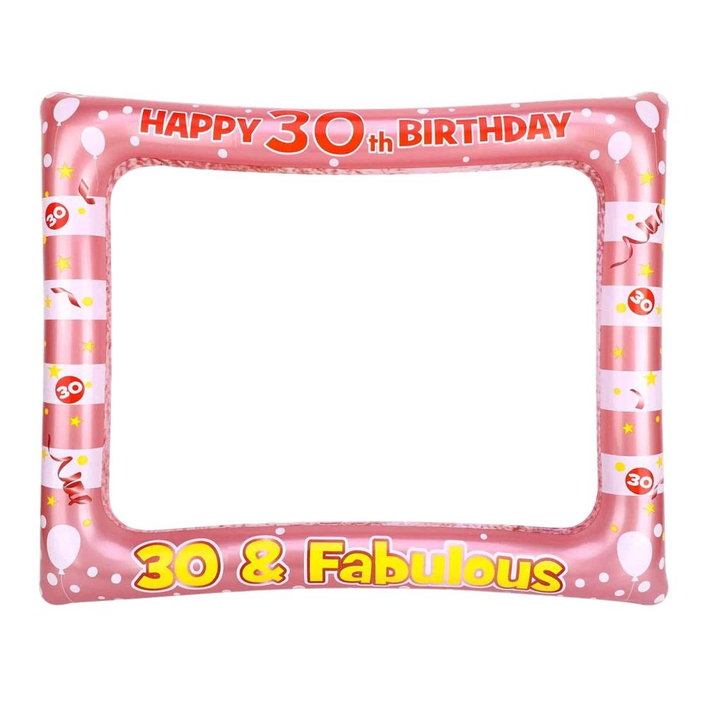30th Birthday Photo Booth Props,Rose Gold Inflatable Selfie Frame Picture Frame,Giant Inflatable Party Photo Booth Frame 30th Birthday Decorations for Girls Party Decor Supplies Womens Favor Gift